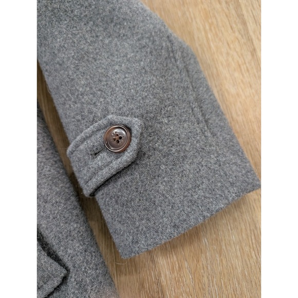 J.Crew Factory Wool Blend Car Coat Covered Buttons Grey Size 4 - Picture 7 of 16